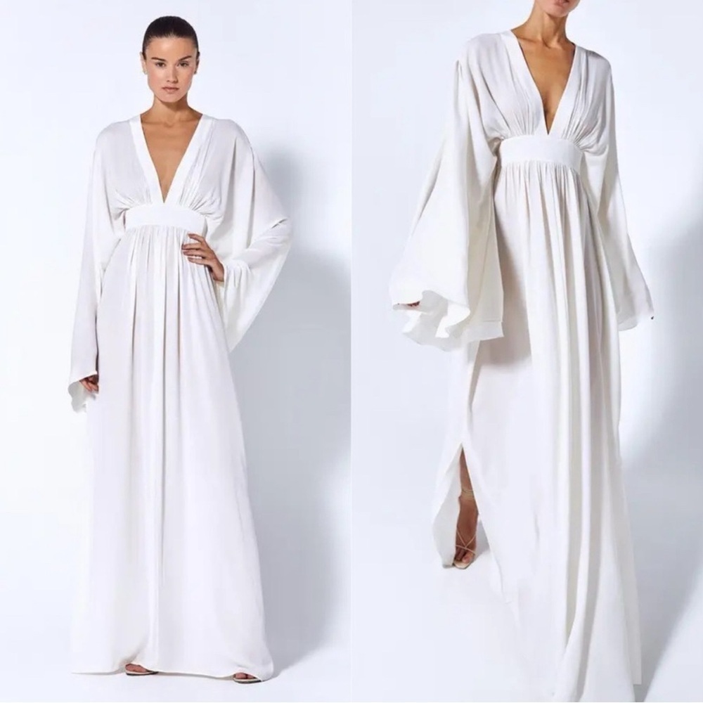 ALEXIS Lilla Kaftan Crepe Maxi Dress White Sz S - Picture 9 of 9